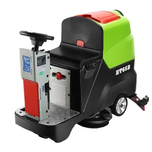 Driving Type Scrubber Dryer HT-65B Double Brush Haotian Industrial Ride on Floor Scrubber Machine Electric Motor Floor Sweeper /