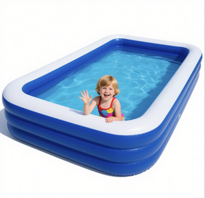 Piscina Gonfiabile Rettangolare per Esterni dal Design Semplice, Ecologica e Resistente, per Famiglie, Bambini e <span class=keywords><strong>Neonati</strong></span>, Piscina a Bolle in PVC - Product Image 2