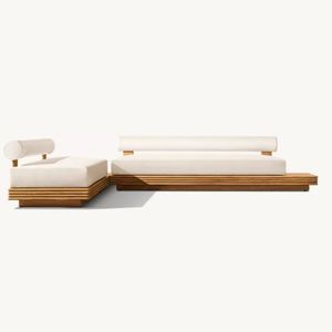 Recién llegado, juego de muebles de exterior de madera maciza, muebles de jardín de patio de teca de lujo, juego de sofás de teca para todo clima - Product Image 4