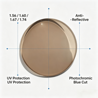 Verres optiques photochromiques multicolores Pioneer, vision simple, asphériques, 1.56 1.60 1.67 1.74, protection UV 420, anti-lumière bleue, en résine