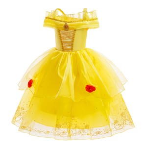 Vestido de <span class=keywords><strong>Princesa</strong></span> para Niñas, Estilo Dulce, Amarillo Floral, Disfraz de Cosplay hasta la Rodilla para Fiestas de Cumpleaños de Verano - Product Image 2