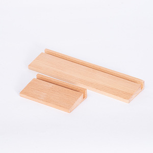Portaplumas de escritorio para oficina, tarjetero, base de madera de haya, base de madera maciza integrada para tarjetas de calendario y bolígrafos - Product Image 5