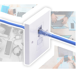 Plaque murale pour réseau <span class=keywords><strong>RJ45</strong></span> Cat6, prise simple, 1 Port avec Keystone, blanc - Product Image 3