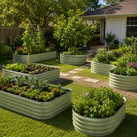 Jardinière extra-large en métal galvanisé pour légumes, potager surélevé écologique pour herbes et fleurs d'extérieur, jardin, patio