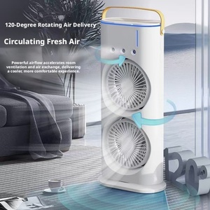 Ventilateur de refroidissement électrique portable pour la maison avec double pulvérisation, alimenté par USB, pour une utilisation sur le bureau ou en extérieur en été, ventilateur humidificateur - Product Image 6
