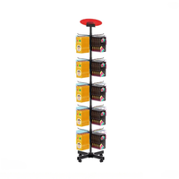 Étagère de supermarché métallique personnalisée à cinq niveaux avec roulettes universelles pour présentoir de magasin de détail, étagères de rangement pour stylos et poudres