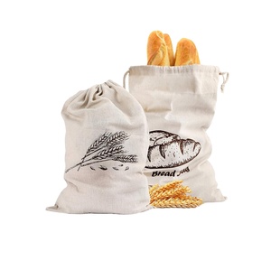 Sac à pain en lin 100% naturel NINGEN avec cordon en nylon, réutilisable, logo personnalisé, promotion, anti-poussière, pochette de rangement alimentaire - Product Image 3