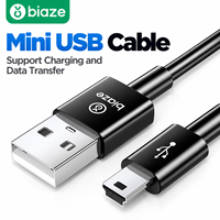 Câble USB Mini Biaze USB-A Mini USB 5 broches PVC USB2.0 Câble de charge et de synchronisation des données Conducteurs en cuivre pur pour appareil photo/GPS/MP3