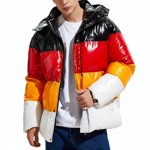 Chaqueta acolchada de plumón de pato blanco de Color para hombre, chaqueta cálida con capucha impermeable a prueba de viento para invierno, chaqueta para hombre - Product Image 1