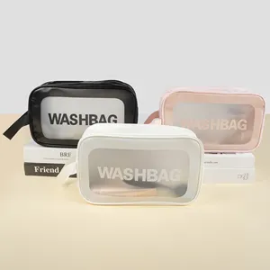 Custom Relatiegeschenk Transparant Pvc Waterdichte Cosmetische Tassen Fabriek Toiletspullen Opbergen Doorzichtige Make-Up Tas