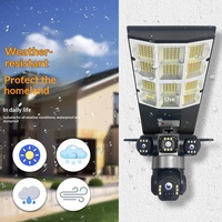 Projecteur de sécurité solaire WiFi 4G IP66 ABS à 3 objectifs, vision nocturne couleur panoramique HD à 360 degrés, approvisionnement d'usine B2B
