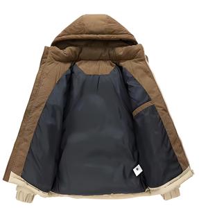 Custom Solid Color Bomber Jacket | <strong>Men's</strong> Hooded Winter <strong>Coat</strong> with Cotton Insulation | Eco-Friendly &amp; ODM Available - Product Image 3