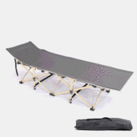 Lit de camping pliable simple, pliable, confortable, pour la pause déjeuner en plein air, en acier Q195, vente en gros OEM