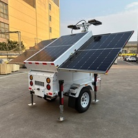 Tour d'éclairage solaire sur remorque de 7 m de haut avec 4*100W LED et batterie LiFePO4 pour la construction et les événements