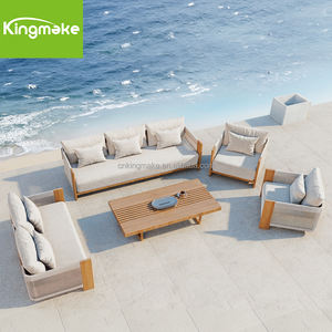 أطقم أرائك للحديقة والأماكن المفتوحة مصنوعة من خشب الساج والخشب الصلب تستوعب 3 مقاعد مناسبة للفنادق أطقم أرائك خارجية لحمام السباحة - Product Image 4