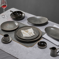 Service de vaisselle en céramique et porcelaine ST Animal, durable, compatible lave-vaisselle, style américain, kit d'ustensiles de chef pour restaurant et usage domestique