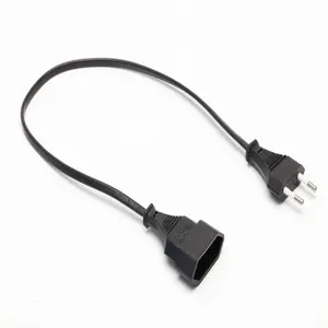 C14 to 5-15R/5-20R Comb AC Power Cord,2-in-1 C14 15Amp to T Blade 20Amp AC Cable Converter, IEC 3Pole Plug to USA Female Nema 5-