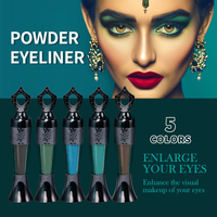 Eyeliner en poudre à marque privée, 5 couleurs, imperméable, longue tenue, fini mat, cosmétiques OEM ODM
