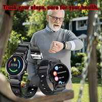 Montre connectée de sécurité pour seniors VFA56S 4G LTE avec détection de chute, GPS, suivi en temps réel, appel SOS, montre connectée ronde