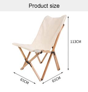Silla de acampada de madera de haya y mariposa plegable para exterior, tamaño extra grande, gigante, de lona, 113cm, para playa, grande - Product Image 4