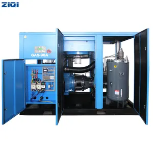 customized energy saving 90kw 122hp stationary ac power air cooling screw type air compressor with good quality