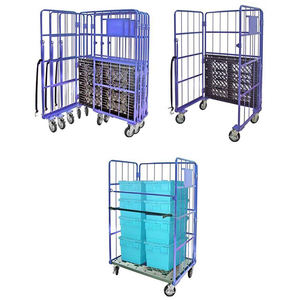 Chariot de transport de marchandises pliable en acier au carbone de grande taille personnalisé Midwell pour entrepôt logistique, conteneur à roulettes 350 kg - Product Image 3