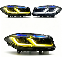 Ensemble de phares LED complets pour BMW Série 5 F10 2010-2017, double couleur blanc-jaune, projecteur DRL, phare avant