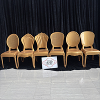 Mobilier d'extérieur et d'intérieur, chaise de salle à manger fantôme à dos rond en résine blanche pour banquet de mariage