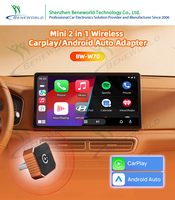 Adaptateur sans fil CarPlay et Android Auto 2 en 1 OEM du fabricant, boîtier métallique, convertit le filaire en sans fil, dongle USB, plug and play