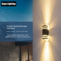 Lampe murale de jardin à LED carrée en aluminium, étanche, double tête, verre trempé, 6000K lumière du jour, angle de faisceau 60°, en promotion