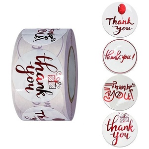 Etiquetas Adhesivas de Papel Rosa con Lámina, Rollos de Etiquetas de Agradecimiento para Boda, Sellos para Sobres de 1 Pulgada, Papelería Bonita Hecha a Mano, Etiquetas de Agradecimiento - Product Image 5