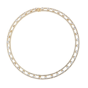 Novedad Transfronteriza: Collar de Zirconia de 2 Hileras con Alambre de Acero Elástico, Diseño Abierto, Tendencia Exagerada, Collar de Diamantes de Imitación al por Mayor - Product Image 6