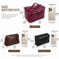 Ensemble de trousses de toilette en cuir PU à motif crocodile de luxe, grande capacité, organiseur de maquillage de voyage, vente en gros OEM