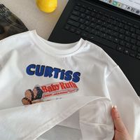 T-shirt Enfant 2026 Nouvelle Collection Automne Style Coréen Garçons Imprimé Pull Filles Bébé Chemise de Base Classe A