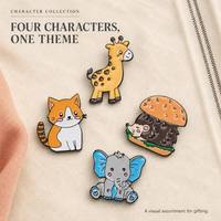 Badge personnalisé en émail dur avec motif d'animaux mignons, broche pour enfants, cadeau tendance, badge en promotion