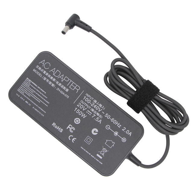 FTEWUM 20V 7.5A 150W 6.0*3.7mm AC Power Supply Adapter for ASUS ROG FX95D/VX60G/TUF Gaming/A15/FX506LU/FX705G/FX86FE/T9750