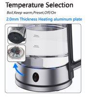 Samovar électrique en verre, double pot, en verre borosilicate de haute qualité, bouilloire à thé turque avec infuseur amovible, vente en gros d'usine