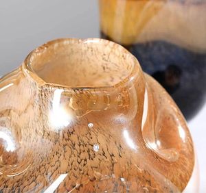 Vase à fleurs en verre de style côtier, rouge brun moderne, pour la décoration de la maison - Product Image 5