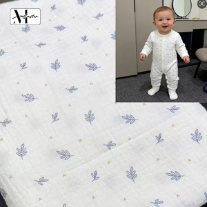<span class=keywords><strong>Tissu</strong></span> en coton brocart double couche peigné haute densité 40S/40S, écologique, épais, durable, imprimé motif crêpe - Product Image 5