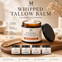 Crème hydratante biologique 2 en 1 pour soin de la peau Halal à base de plantes suif de bœuf fouetté pour visage nourri à l'herbe Marque privée