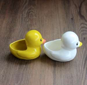 1A06小さな黄色いアヒルセラミック植木鉢デスク装飾素敵な鉢植えの緑の植木鉢漫画多肉植物プランター - Product Image 5