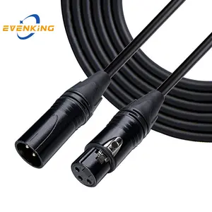 Harga pabrik kabel pengeras suara mikrofon 4 kawat steker 3 pin berpelindung inti tunggal