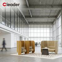 Cabina Acústica Ergonómica con Tapicería de Tela, Asientos con Separación para Privacidad, Espacio de Trabajo Silencioso, Cabina de Oficina Modular Comercial, Sofá