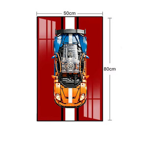 Boîte transparente en acrylique anti-poussière pour blocs de construction, cadre d'exposition pour voiture de sport - Montage mural, vitrine pour collection de modèles de course - Product Image 5