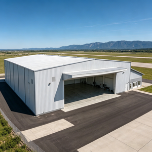 Hangar à structure portique en acier haute résistance Q355 pour avions et jets privés - Product Image 1