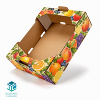 Boîte de présentation en carton ondulé robuste personnalisée de qualité alimentaire pour fruits, avec poignées découpées et logo sur mesure, vente en gros