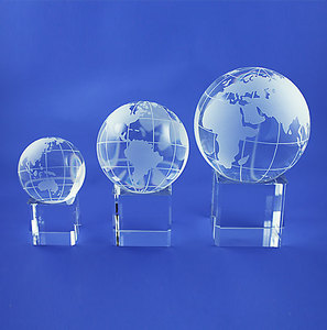 Crystal <strong>World</strong> <strong>Globe</strong> on Cube Base MH-Q0217 - Product Image 1