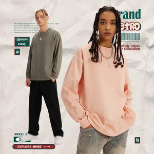 BE26L alta calidad OEM logotipo personalizado algodón 260gsm liso fuera del hombro camisa Unisex otoño Vintage ropa hombres <span class=keywords><strong>Camiseta</strong></span> de <span class=keywords><strong>manga</strong></span> <span class=keywords><strong>larga</strong></span> - Product Image 3