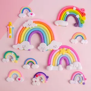 Bunte kleine 3d Regenbogen für alles Gute zum Geburtstag Kuchen Topper Hochzeits torte Wrapper Dekor Kinder lustige Party Cupcake Supplies