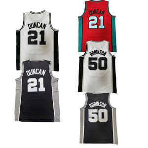 Camisetas de Baloncesto Cosidas Nuevas y Económicas 2026, 21 Duncan, 20 <span class=keywords><strong>Ginobili</strong></span>, 50 Robinson - Product Image 3